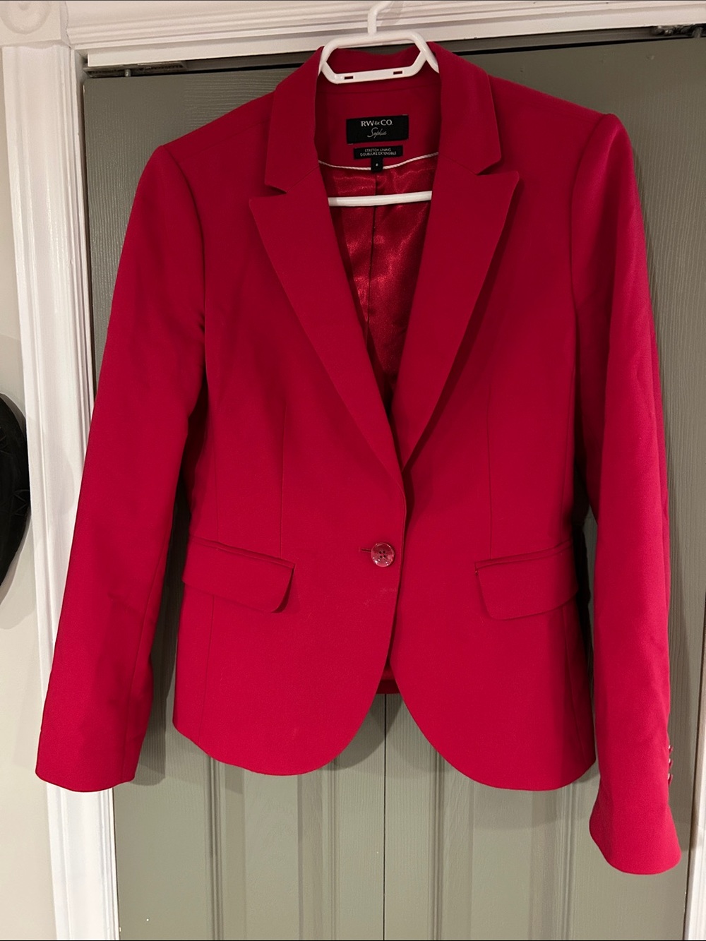 RW & Co. Bright Red Tailored Women's Blazer
